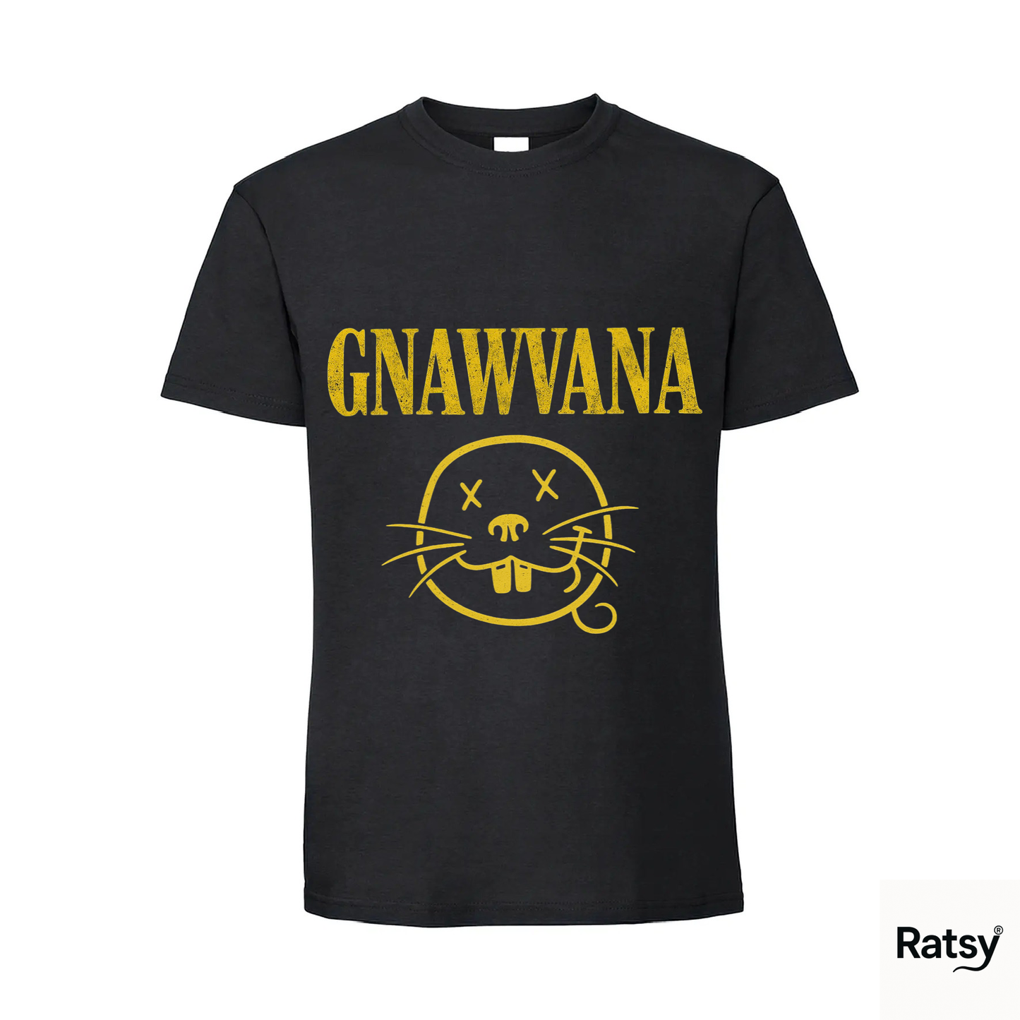 Gnawvana Smiley Band T-Shirt (Nirvana Parody) Emoji