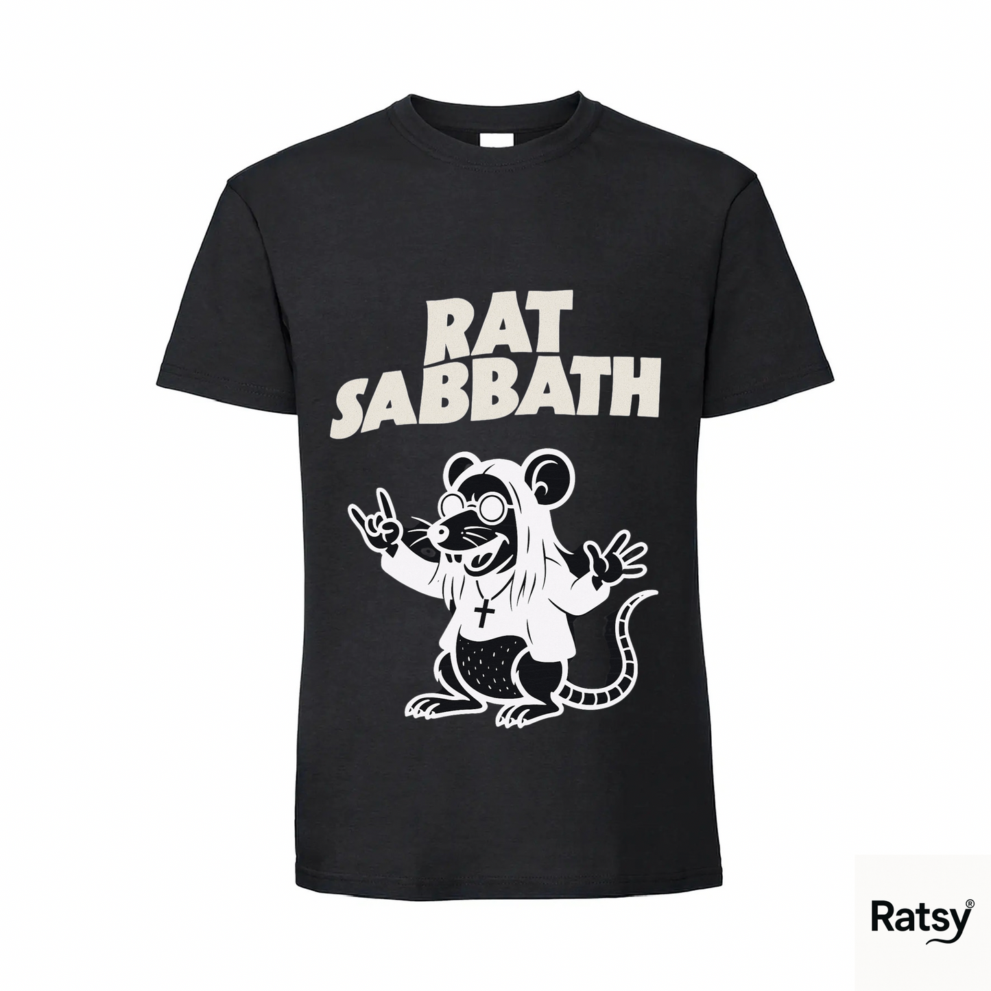 Rat Sabbath Alt Metal Band T-Shirt (Black Sabbath Ozzy Parody)