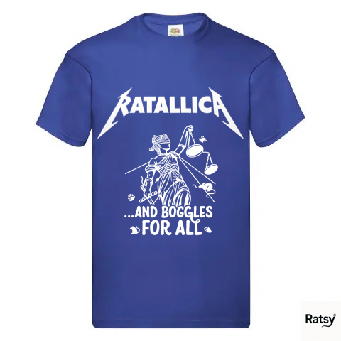 Ratallica Boggles Band T-Shirt (Metallica and Justice for all Parody)
