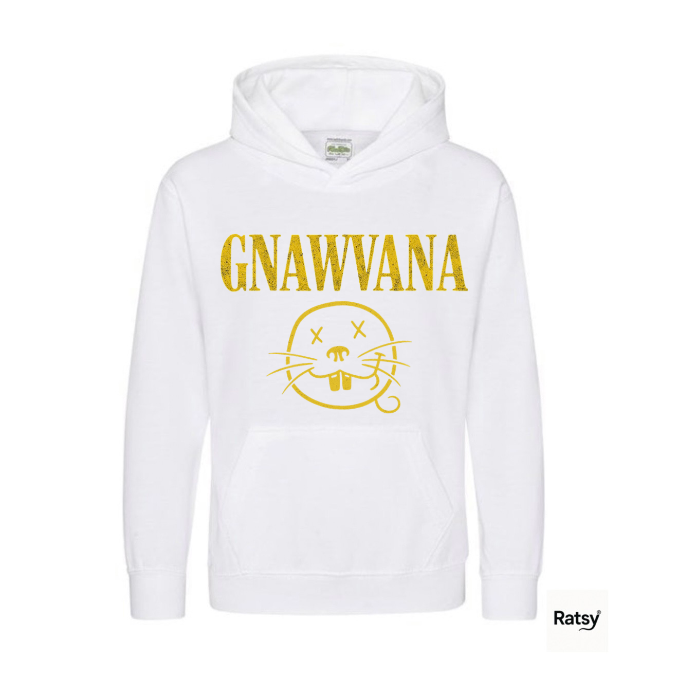 Gnawvana Smiley Band Hoody Hoodie (Nirvana Parody) Emoji