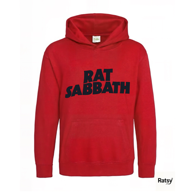 Rat Sabbath Metal Band Hoody Hoodie (Black Sabbath Ozzy Parody)
