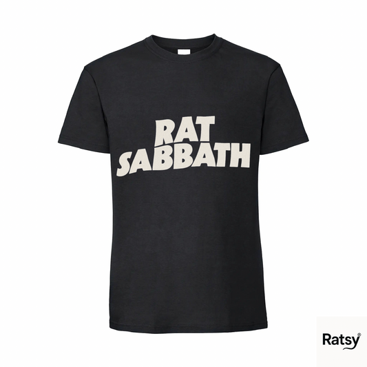 Rat Sabbath Metal Band T-Shirt (Black Sabbath Ozzy Parody)