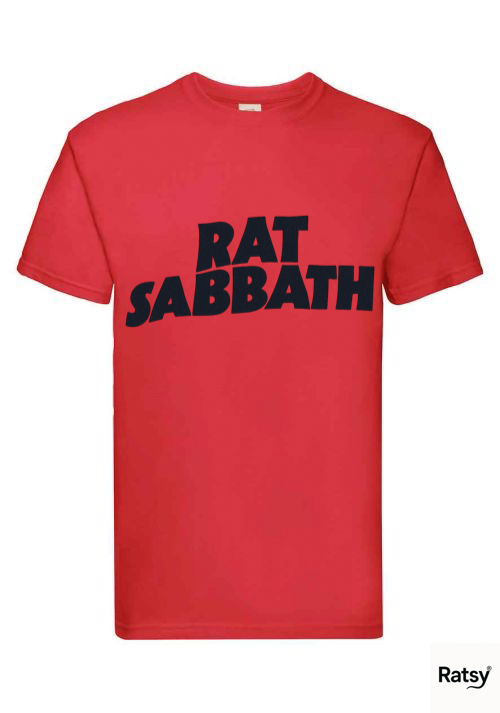 Rat Sabbath Metal Band T-Shirt (Black Sabbath Ozzy Parody)