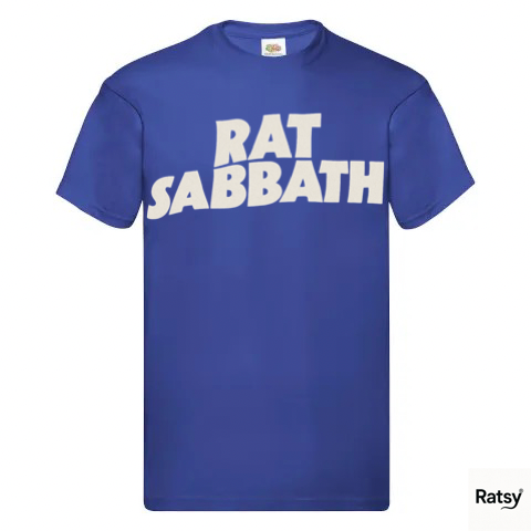 Rat Sabbath Metal Band T-Shirt (Black Sabbath Ozzy Parody)