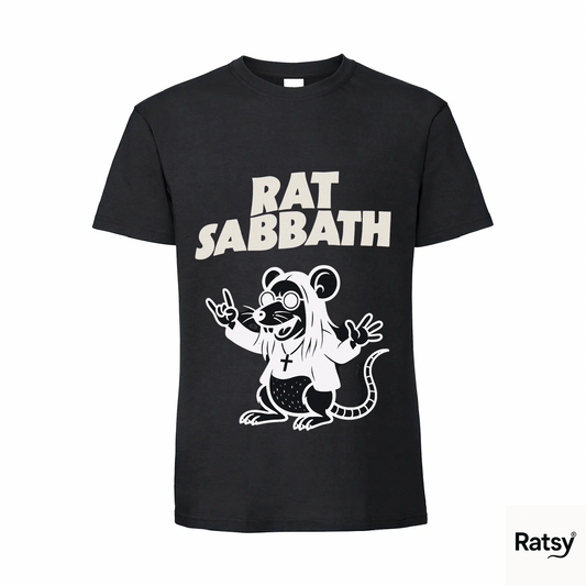 Rat Sabbath Alt Metal Band T-Shirt (Black Sabbath Ozzy Parody)