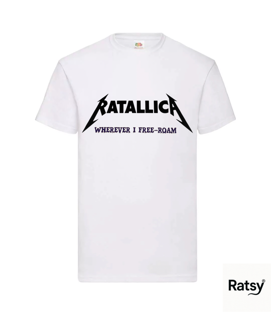 Ratallica Free Roam Band T-Shirt (Metallica wherever I may roam Parody)
