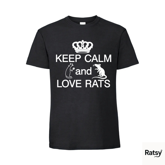 Keep Calm and Love Rats T-Shirt (Carry on parody)