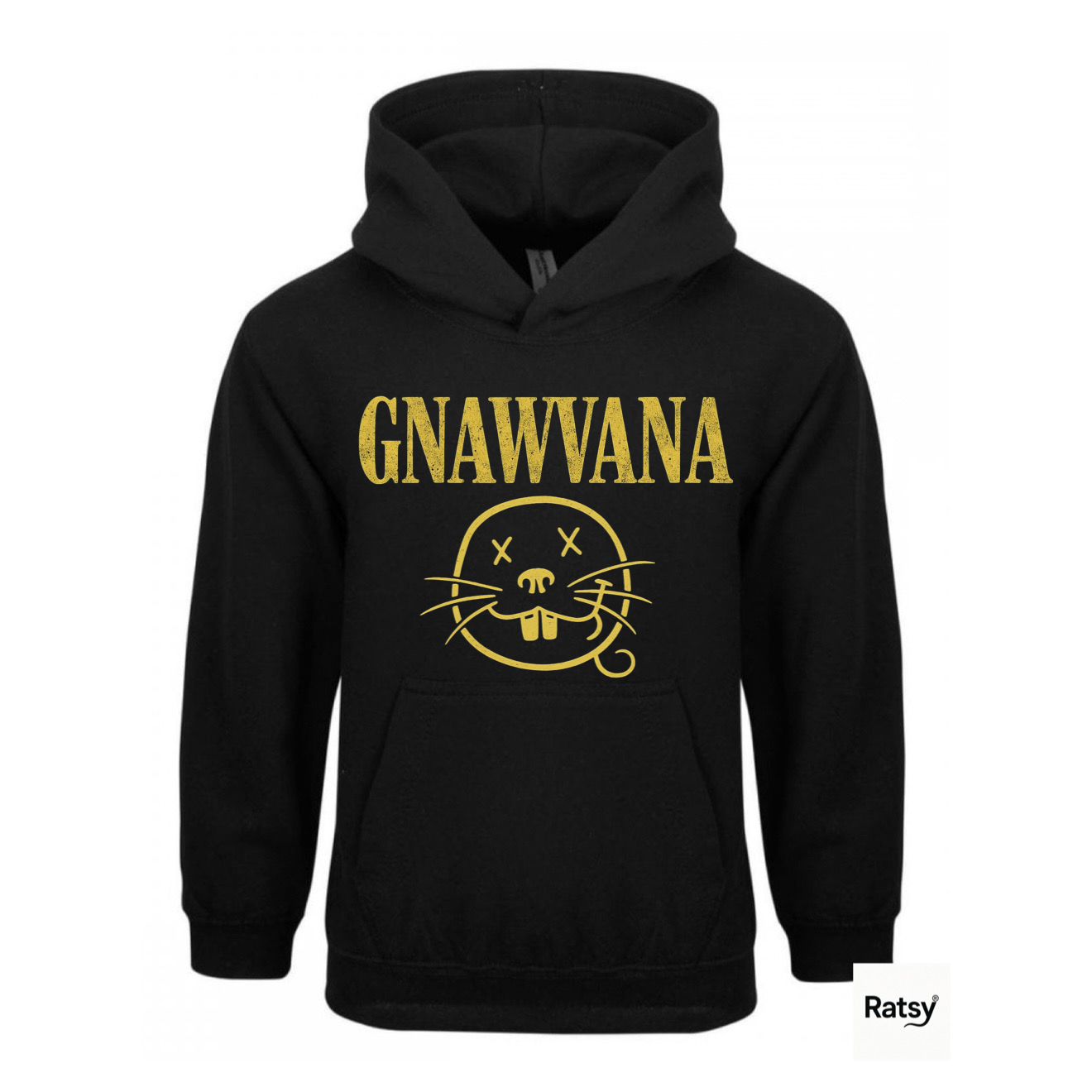 Gnawvana Smiley Band Hoody Hoodie (Nirvana Parody) Emoji