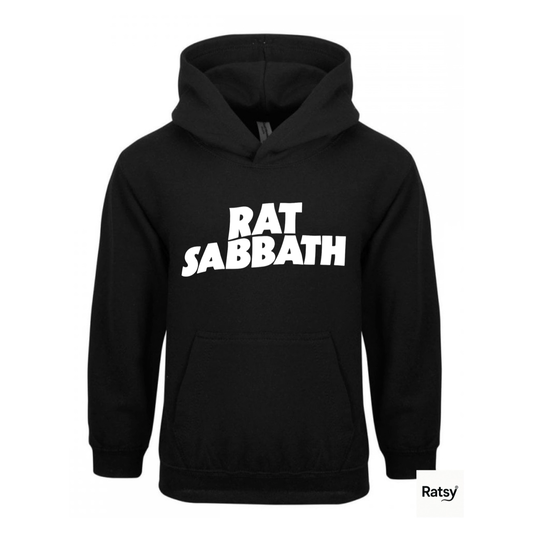 Rat Sabbath Metal Band Hoody Hoodie (Black Sabbath Ozzy Parody)