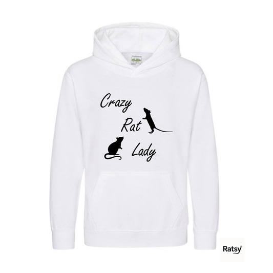 Crazy Rat Lady Hoody Hoodie Funny Print (not Cat)