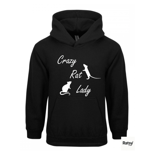 Crazy Rat Lady Hoody Hoodie Funny Print (not Cat)
