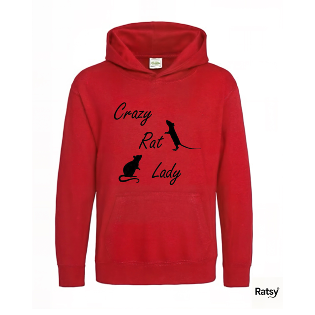 Crazy Rat Lady Hoody Hoodie Funny Print (not Cat)